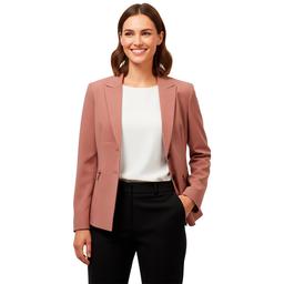 Womens Kasper Long Sleeve Two Button Zipper Pockets Blazer