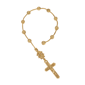 Symbols of Faith Gold-Tone Crucifix Hand Rosary - image 1