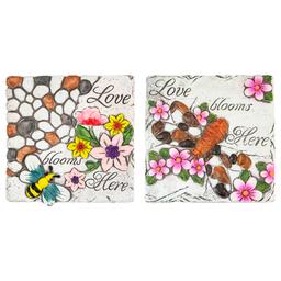Northlight Seasonal Love Blooms Here Garden Stones - Set of 2