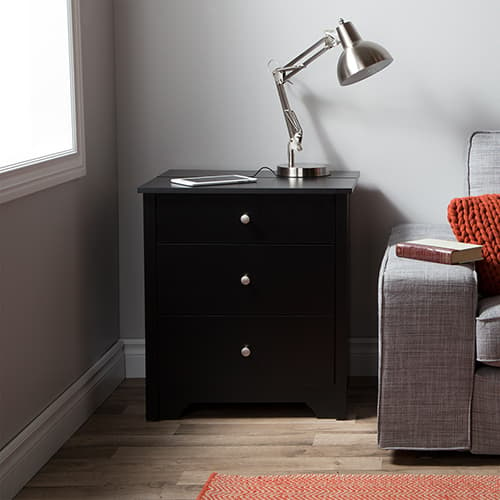 South Shore Vito Nightstand - Pure Black