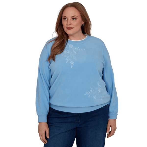 Plus Size Alfred Dunner Classics_F6 Floral Embroidered Sweatshir - image 