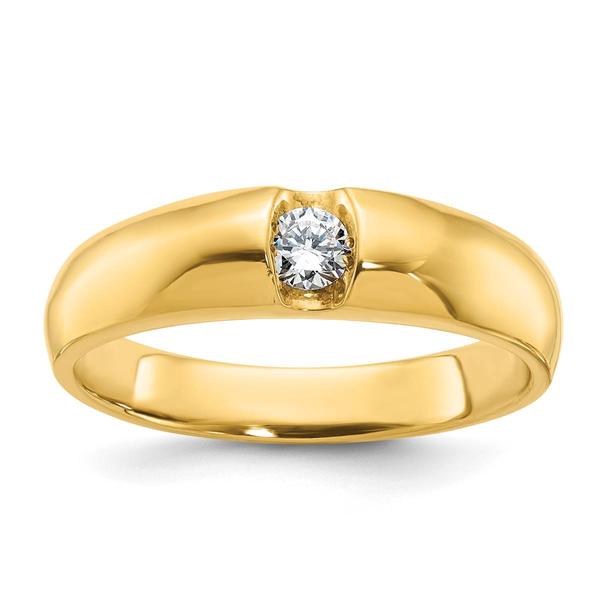 Mens Gentlemens Classics(tm) 14kt. Gold 1/5ctw. Diamond Ring - image 