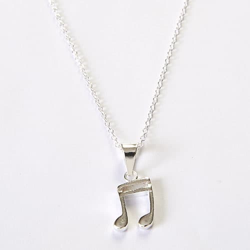 Sterling Silver 16th Notes Necklace - image 