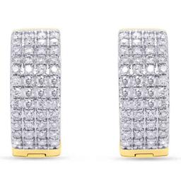 Nova Star® Gold Plated Lab Grown Diamond Hoop Earrings