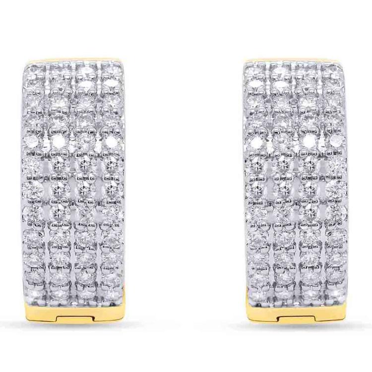 Nova Star® Gold Plated Lab Grown Diamond Hoop Earrings
