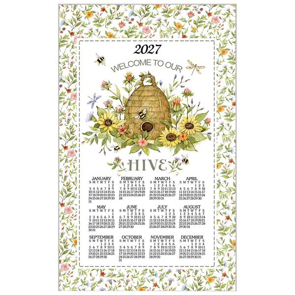 Kay Dee Cal 2027 Bee Floral Calendar Towel - image 