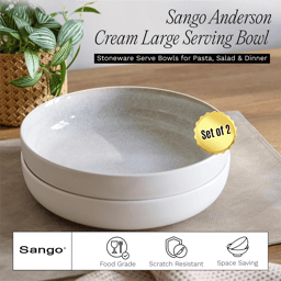 Sango Anderson Cream 10in. Large Ceramic Serving Bowl - Set of 2
