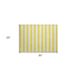 HomeRoots Yellow & White Striped Washable Indoor Outdoor Accent - image 3