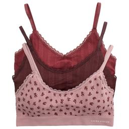 Womens Laura Ashley 3Pk Solid Pointelle Bra - LS1628-3PKAP