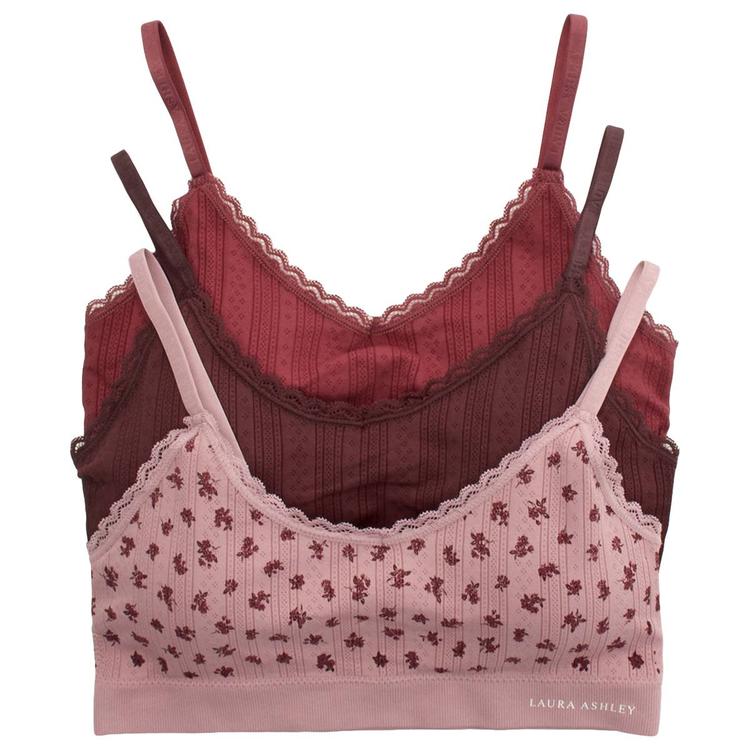 Womens Laura Ashley 3Pk Solid Pointelle Bra - LS1628-3PKAP