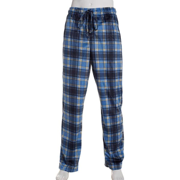 Mens Big & Tall Preswick & Moore(R) Plaid Silky Pajama Pants - Blue