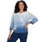 Womens Alfred Dunner Tuscany Ombre Stripe Floral Sweater - image 3
