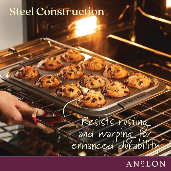 Anolon&#174; Advanced Nonstick Bakeware Muffin Pan with Lid -12-Cup