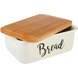 White & Black Enamelware Bread Box