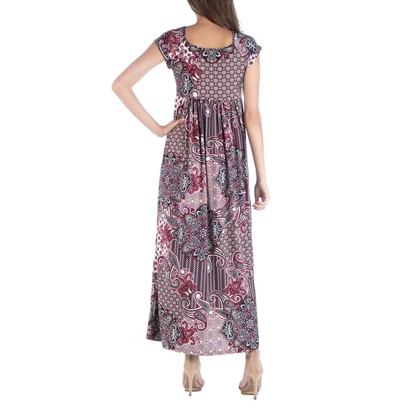 Womens 24/7 Comfort Apparel White Floral Maxi Dress