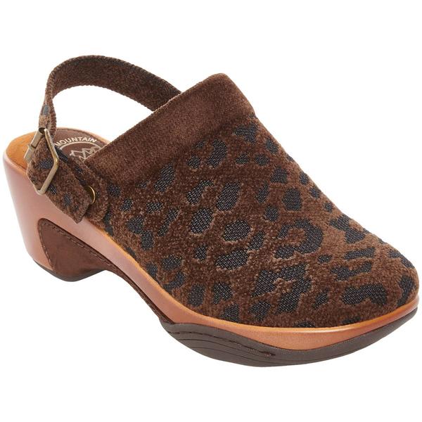 Womens White Mountain Viable Leopard Slingback Clogs