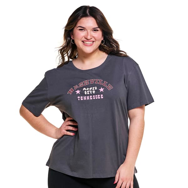 Juniors Plus Attitude Not Included Nashville Guitar Graphic Tee