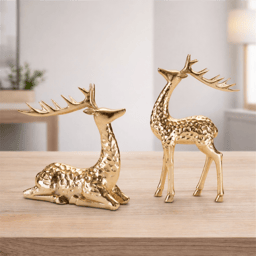 Melrose Gold Deer Figurines - Set of 2