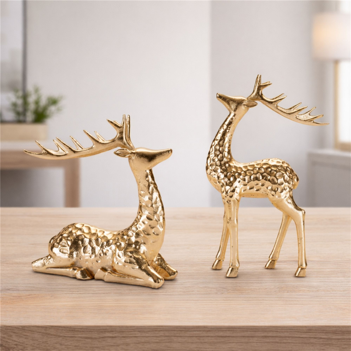 Melrose Gold Deer Figurines - Set of 2