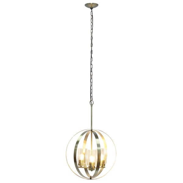 Lalia Home 3-Light 18in Globe Hanging Clear Glass Ceiling Pendant - image 