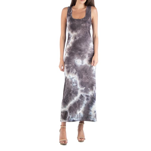Womens 24/7 Comfort Apparel Tie Dye Scoop Neck Maxi Dress - image 