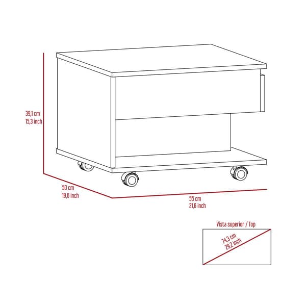 FM FURNITURE Portland Liftable Top Coffee Table