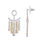 Bella Uno Two-Tone Metal Fan Post Drop Earrings - image 1