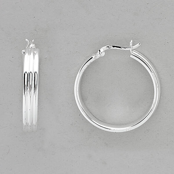 Marsala Fine Silver Plated Click Top Hoop Earrings - image 