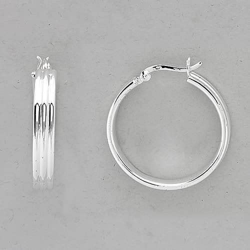Marsala Fine Silver Plated Click Top Hoop Earrings - image 