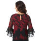 Womens Kasper 3/4 Ruffle Sleeve Textured Leaf Blouse - image 3