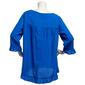 Petite Multiples 3/4 Sleeve Scoop Neck Ruffle Trim Blouse - image 2