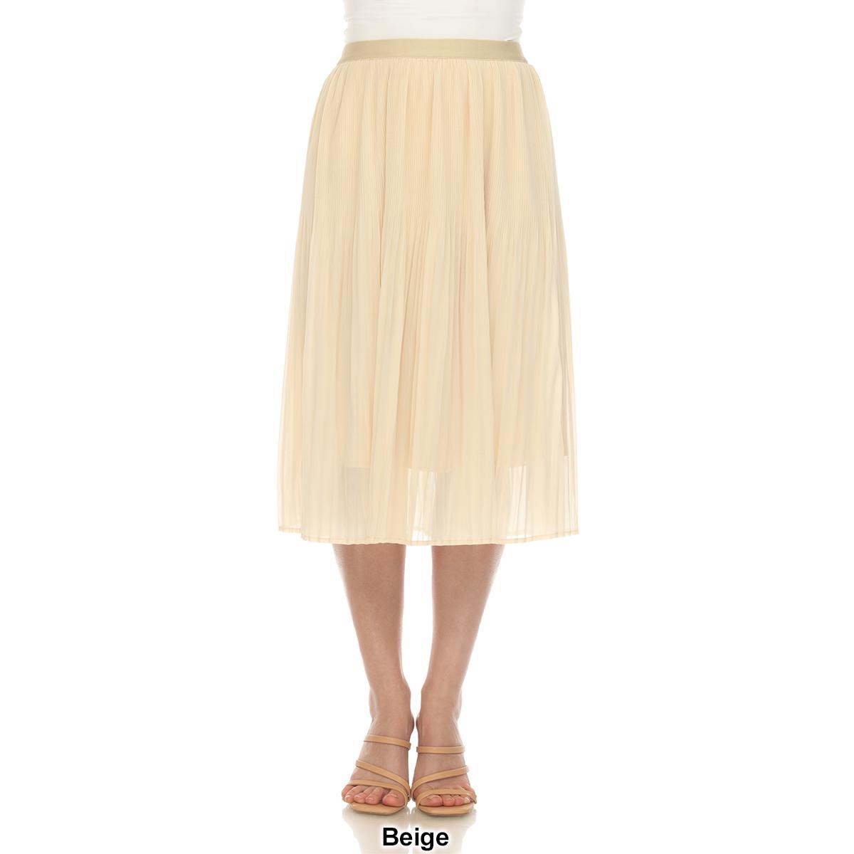 Womens White Mark Chiffon Pleated Midi Skirt
