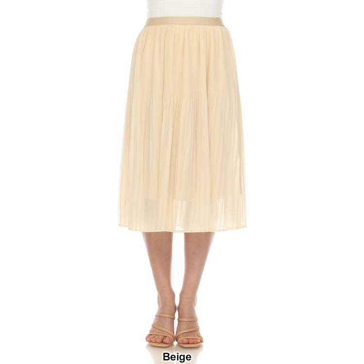 Womens White Mark Chiffon Pleated Midi Skirt