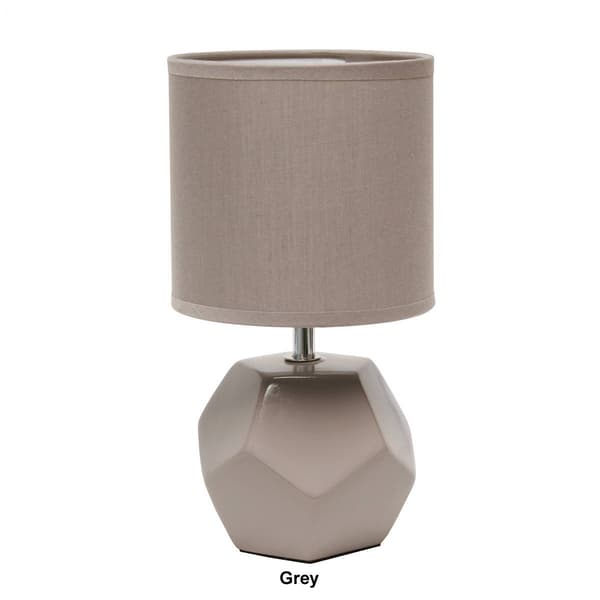 Simple Designs Round Prism  Matching Fabric Shade Mini Table Lamp