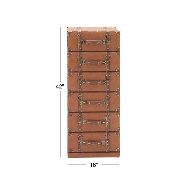 9th & Pike® Traditional Wood and Leather Traditional Chest