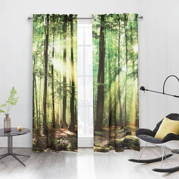 Habitat Photo Reel Forest Trees Curtain Panel Pair - image 
