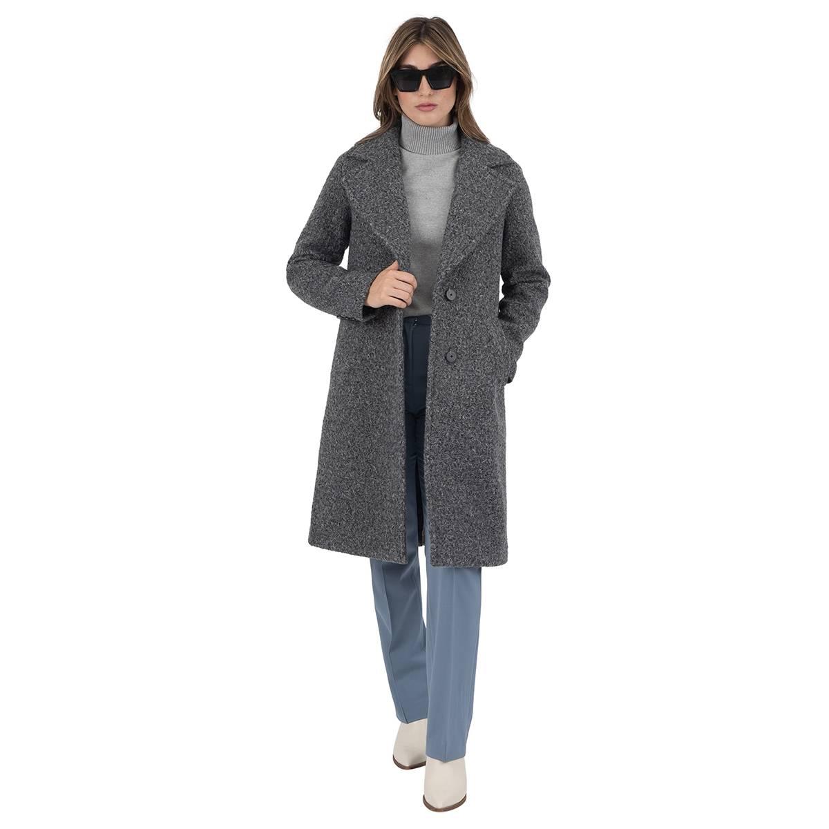 Womens Nine West Single Breasted Faux Wool Boucle Walker