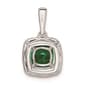 Pure Fire 14kt. White Gold Emerald Halo Pendant - image 2