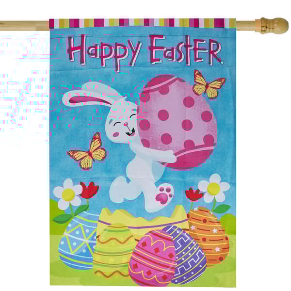 Northlight Seasonal Happy Easter Bunny with Eggs House Flag