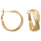Freedom Nickel-Free Basket Weave Gold-Tone Hoop Earrings - image 1