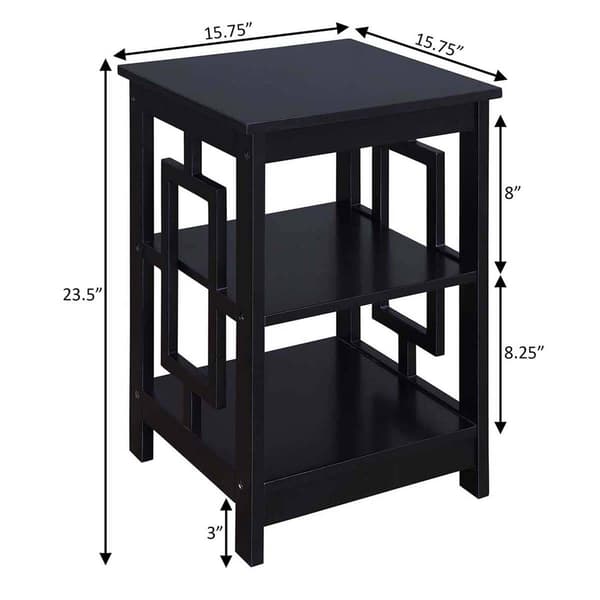 Convenience Concepts Town Square End Table w/ Shelves