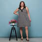 Plus Size 24/7 Comfort Apparel Black & White Collared Mini Dress - image 5