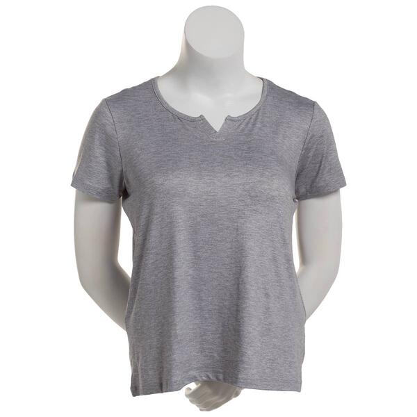 Rene Rofe Short Sleeve Split V-Neck Pajama Tee - image 