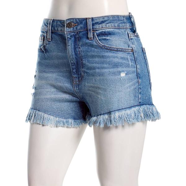 Juniors Celebrity Pink High Rise Festival Fray Hem Shorts - image 