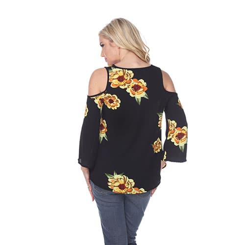 Womens White Mark Lorain Cold Shoulder Top