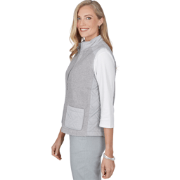Womens Alfred Dunner Vail Sherpa Quilted Zip-Front Vest