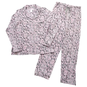 Juniors Pillow Talk Long Sleeve Dogs Notch Collar Pajama Set - Boscov's