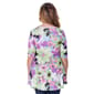 Womens 24/7 Comfort Apparel Floral Elbow Sleeve V-Neck Top - image 3