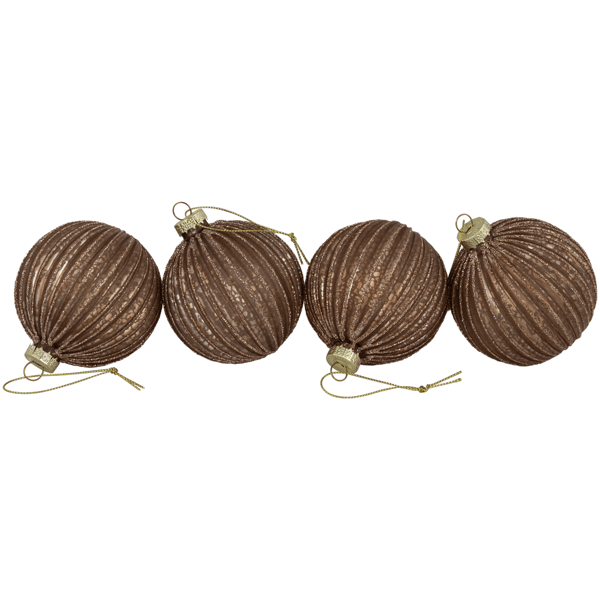 Northlight 4ct. Champagne Glittered Glass Christmas Ornaments