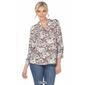 Womens White Mark Pleated Long Sleeve Floral Blouse - image 8